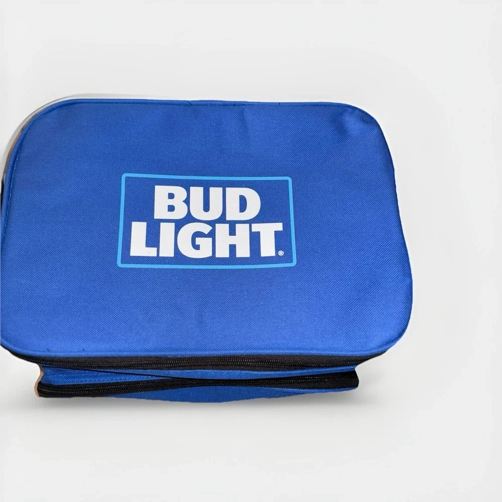 Bud Light Blue Insulated Soft Cooler Bag with Built-in‎ Dual Speakers Tailgate